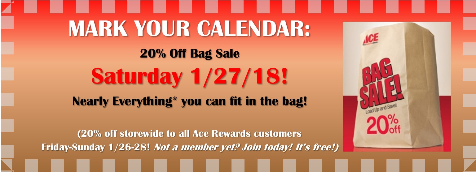 Bag Sale January 27 at Laurel Ace