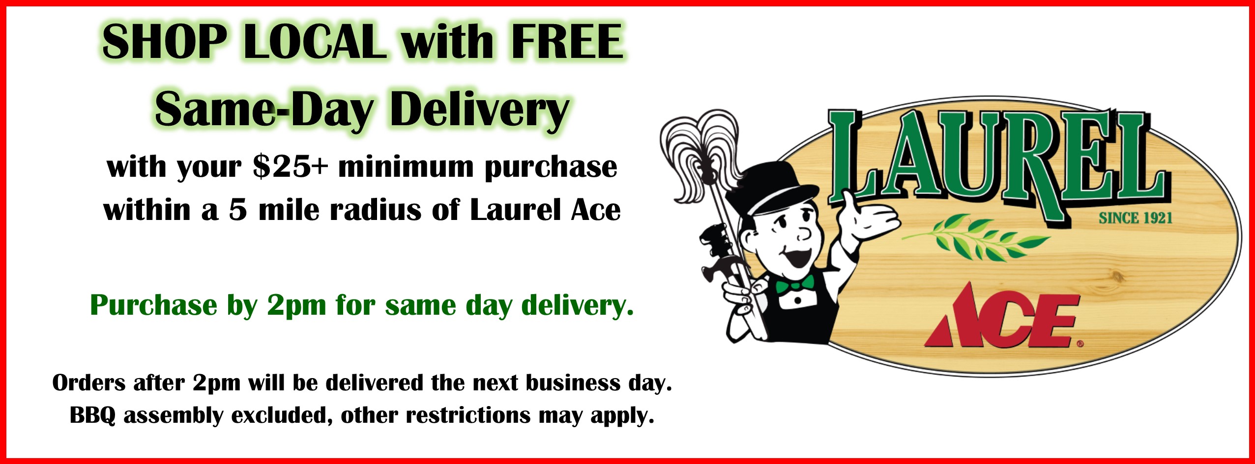 Same Day Delivery Laurel Ace