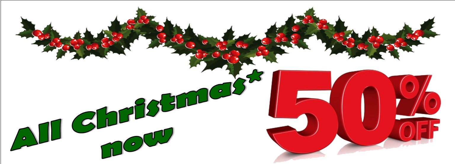50 percent off Christmas