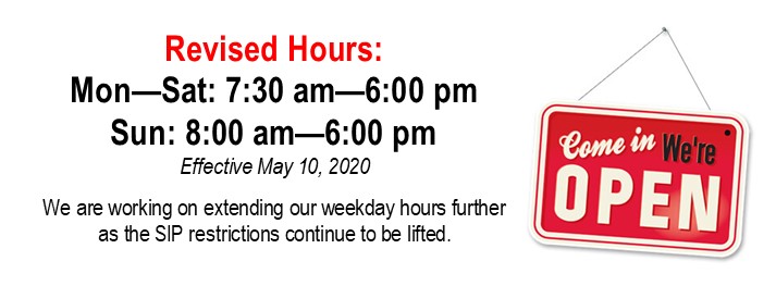 Revised store hours