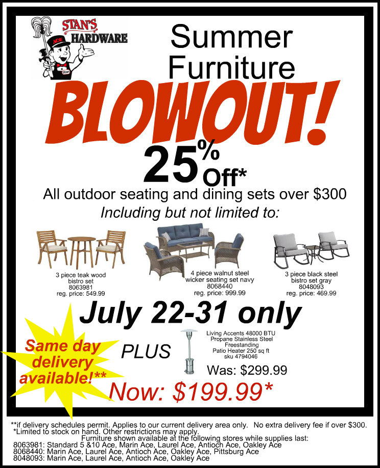Summer Furniture Sale through 7/31/22