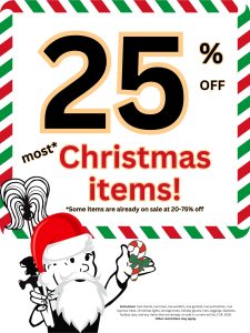 25 off Sat 12 13 25 store 3 4 5 6